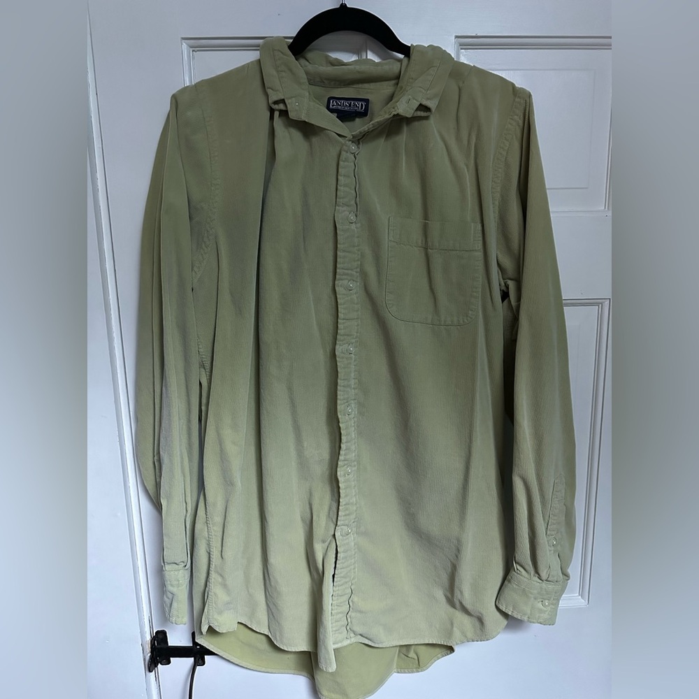 Lands' End Green Casual Button Down Shirt